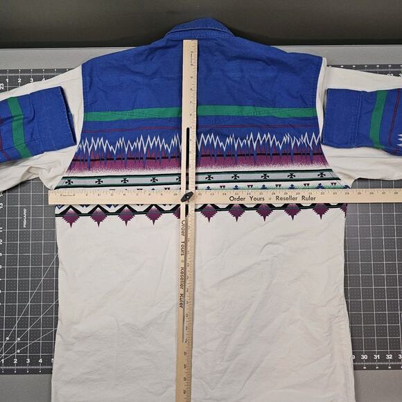 Vintage Alamosa Shirt XL 90s Brushpopper Style Aztec Western Cowboy Heavyweight - Picture 12 of 15